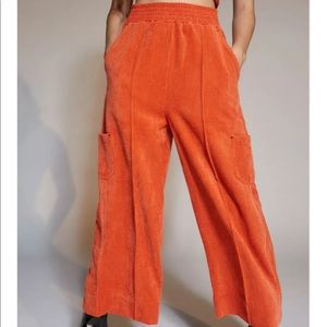 Orange corduroy pants